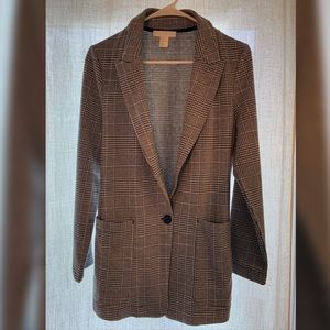 Plaid button blazer!